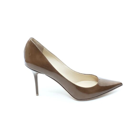 Jimmy Choo Agnes Tan Patent Leather Pointed Toe Pumps Womens Size 38 US 8 - Picture 8 of 14